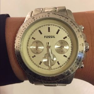 Womens Fossil gold tone "boyfriend" style watch
