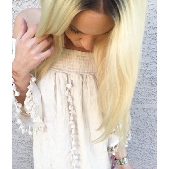 SALE!!!  Cream bohemian tassel summer dress - Picture 4 of 4