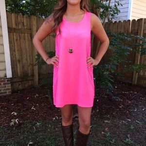 Hot Pink Crochet Dress