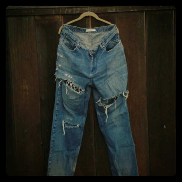 Hand Ripped Destroyed Jeans