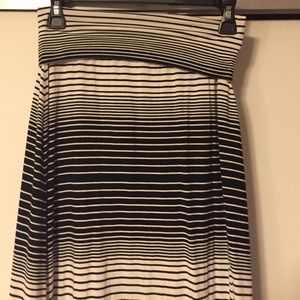 Black and white striped maxi skirt!