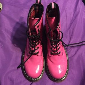 Pink combat boots