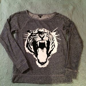 Express Tiger Sweatshirt with Studs