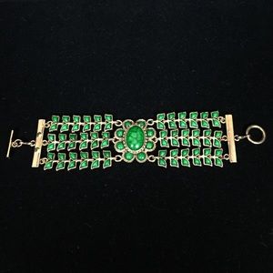 Amrita Singh Green Cabochon Toggle Bracelet