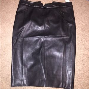 Black leather skirt