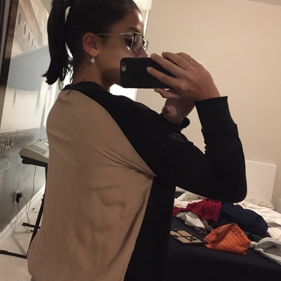 ZARA Light Black/Beige Blazer - Picture 3 of 4