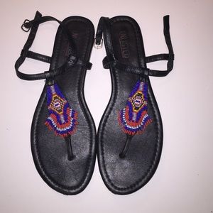 Black, beaded sandal