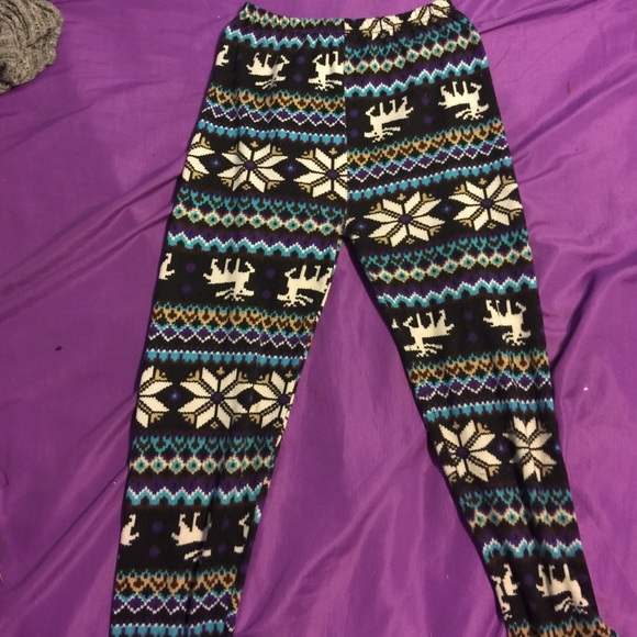 Winter leggings reindeer and snow
