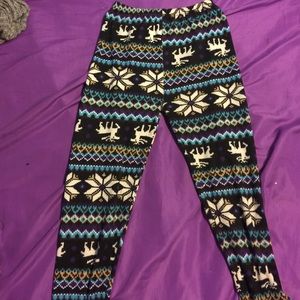 Winter leggings reindeer and snow