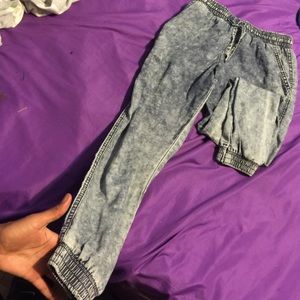 Blue jean joggers