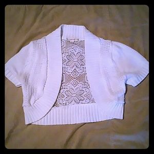 Short white cardigan