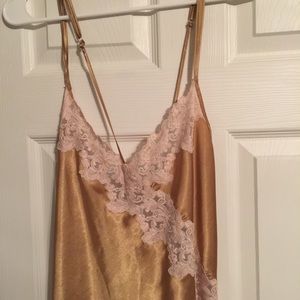 Elegant long gold negligee that he will remember!