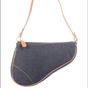 Authentic Christian Dior Mini Denim Saddle Bag
