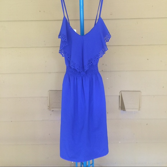 Blue Laser Cut Day Dress