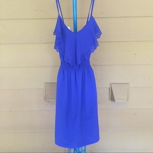 Blue Laser Cut Day Dress