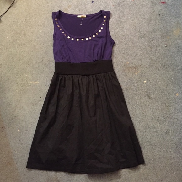 Purple dress with silver, square embellishments!