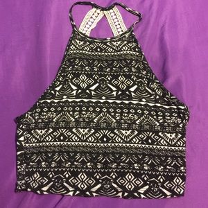 Black and white crop top from Pacsun