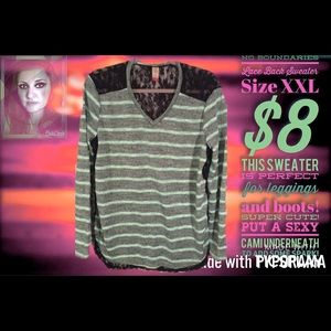 Lace Back Sweater size XXL