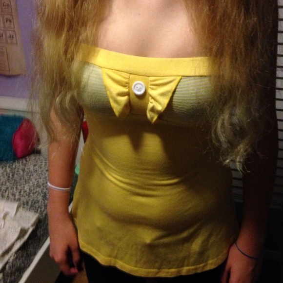 Strapless Yellow Top