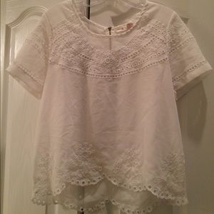 White Chiffon Embroidered Blouse