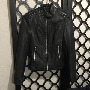Express black leather jacket
