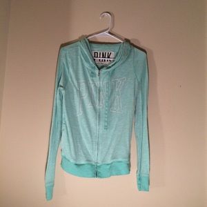 VS PINK Teal Zip-Up Hoodie
