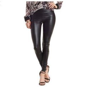 High waisted leather leggings