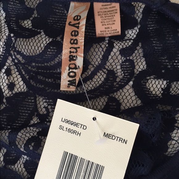 Eyeshadow Navy Lace Back Top - Picture 4 of 4