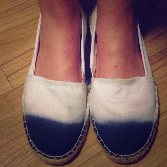 White and Blue Slip Ons - Picture 1 of 3