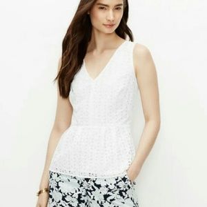 Eyelet peplum top