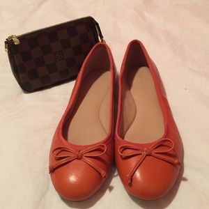 NWOT Banana Republic Leather Orange Flats