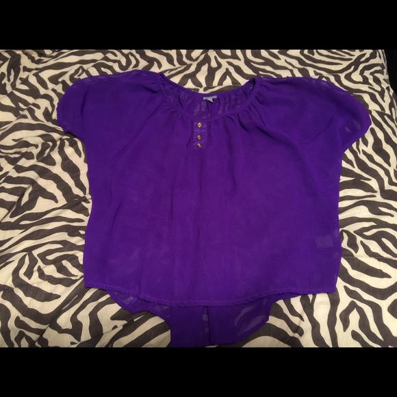 Sheer purple blouse