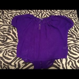 Sheer purple blouse