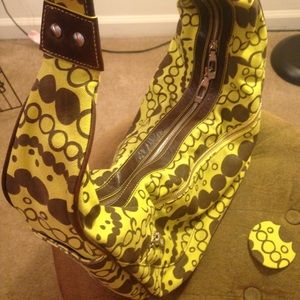 Angela Adams canvas and leather shoulder bag