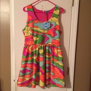 Multicolored Cloud Skater Dress, XL, NWT