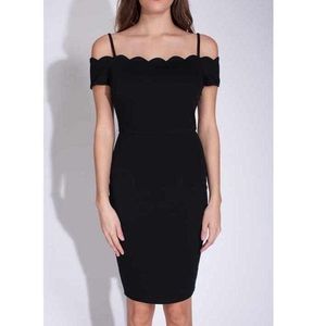 NWOT Black Scallop Dress S M L