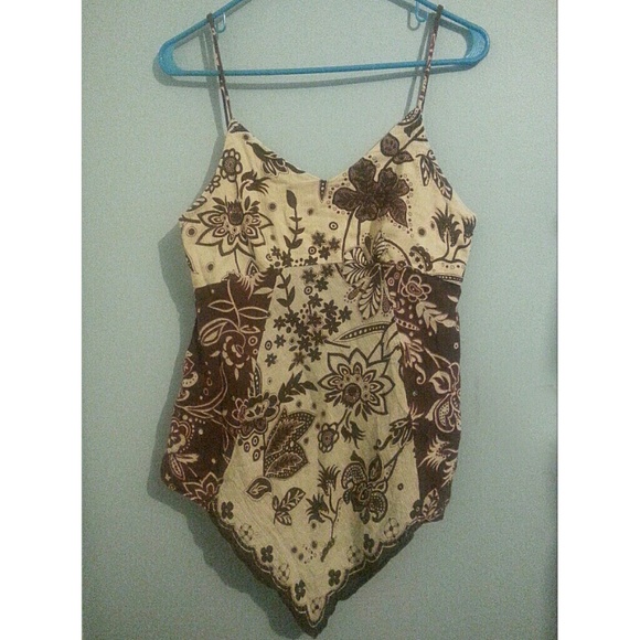 Floral Brown Tank Top