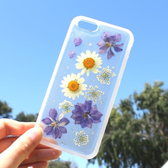 Handmade dried flower phone case