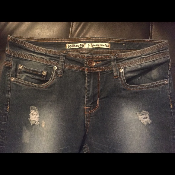 Dollhouse straight leg jeans.