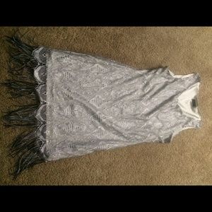 Gray Beautiful dress with tussle on the bottom