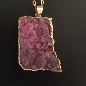 Violet Druze quartz necklace