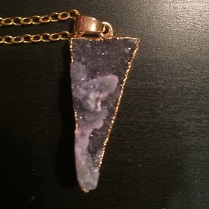 Nautural midnight rough cut Quartz necklace
