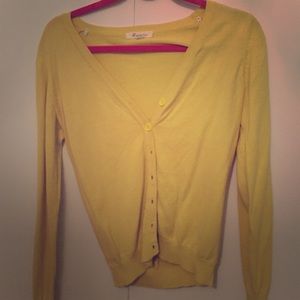 A yellow forever 21 sweater(: