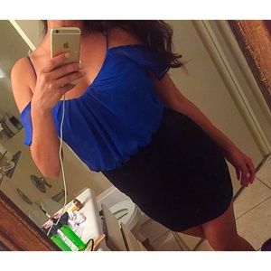 Hot Miami Styles Blue and Black sexy dress