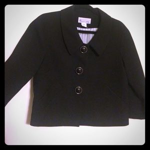 Jackie O Inspired Retro Black Cropped Swing Jacket