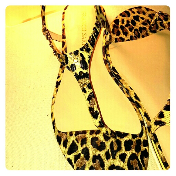 Franco Sarto Sandals- Leopard w/ Gold Heel
