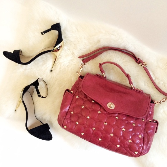 Rebecca Minkoff Red Studded Satchel with Strap