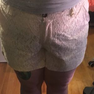 Peach floral shorts