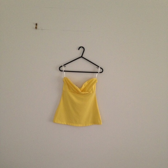 KOOKAI STRAPLESS YELLOW TOP - Picture 1 of 3
