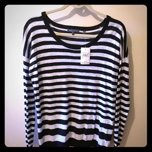 Brand new black and white striped sweater